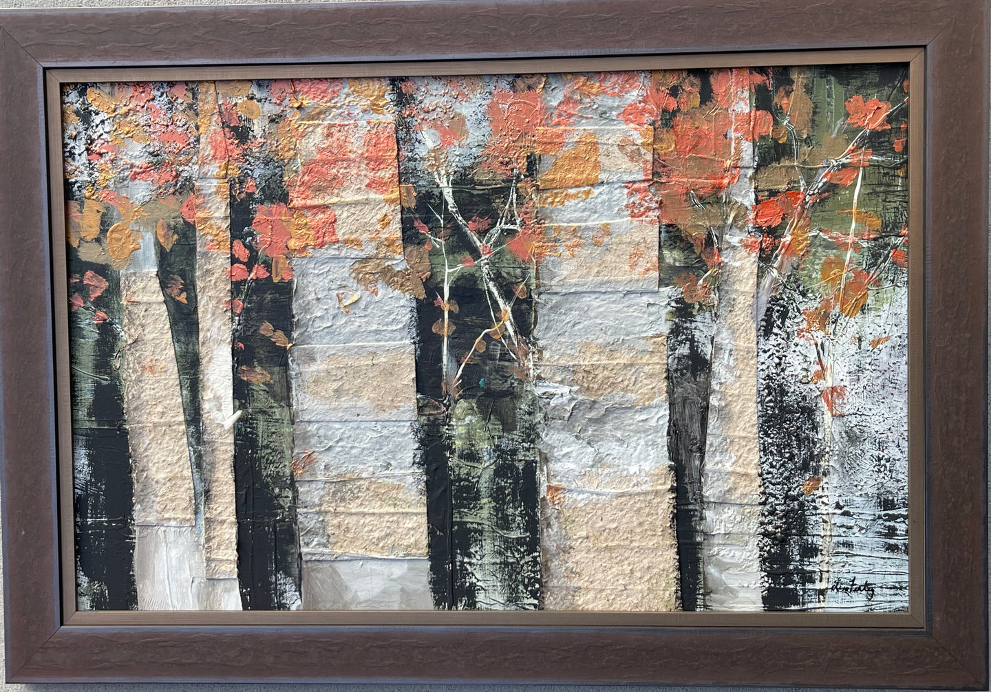 Birch Trees with Copper Foliage