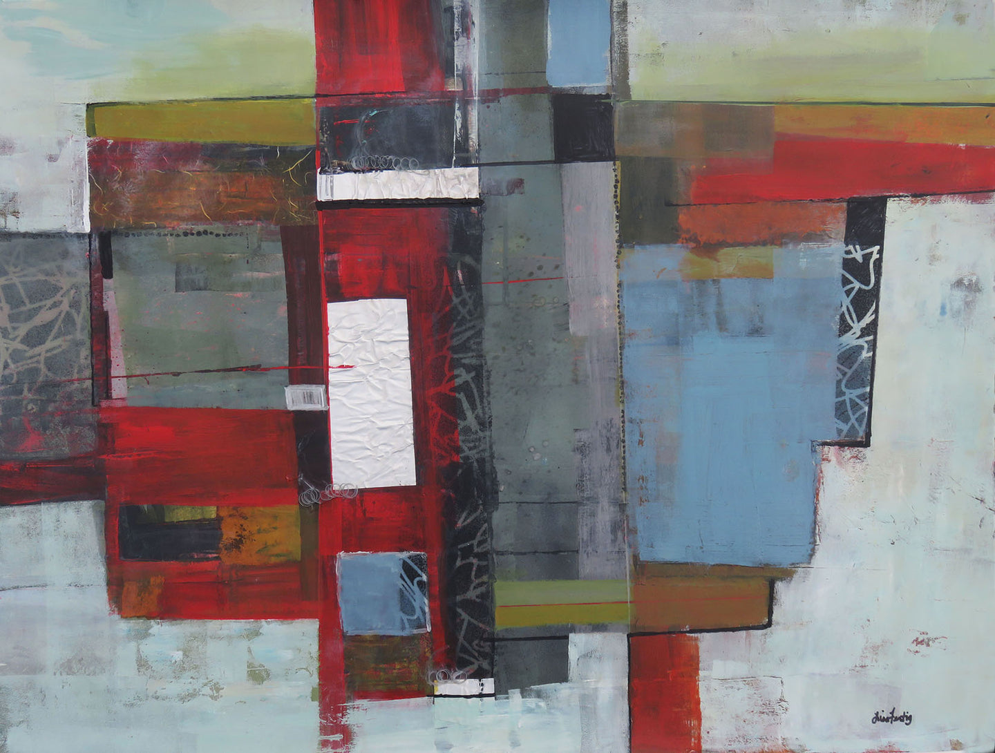 Red/Gray Contemporary Artwork II