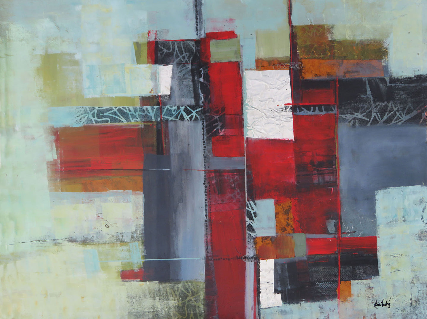 Red/Gray Contemporary Artwork I